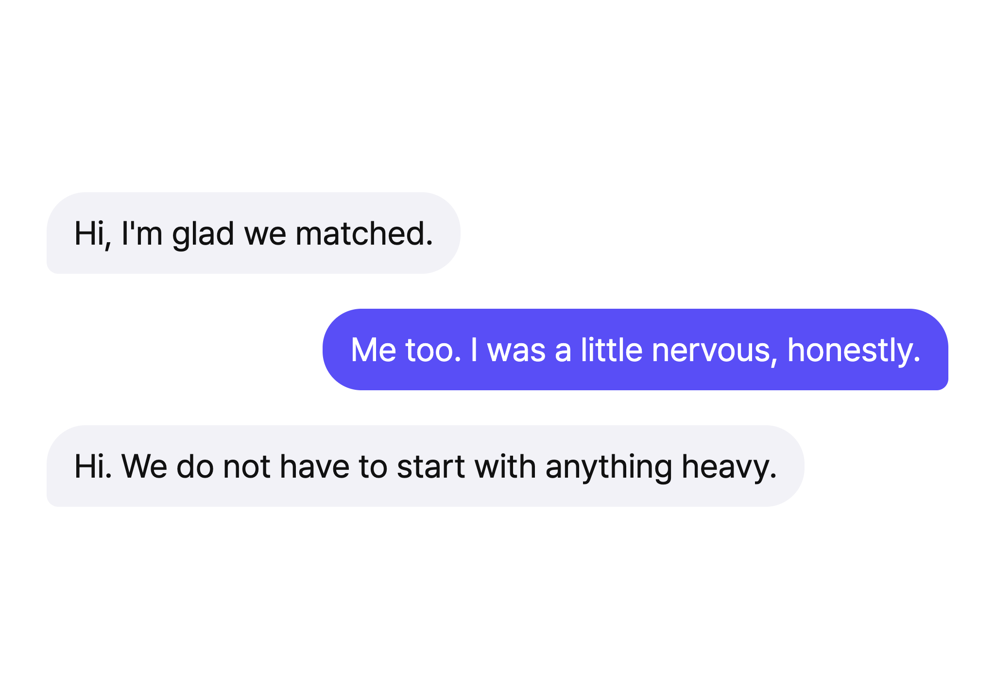 An example conversation between two connected people